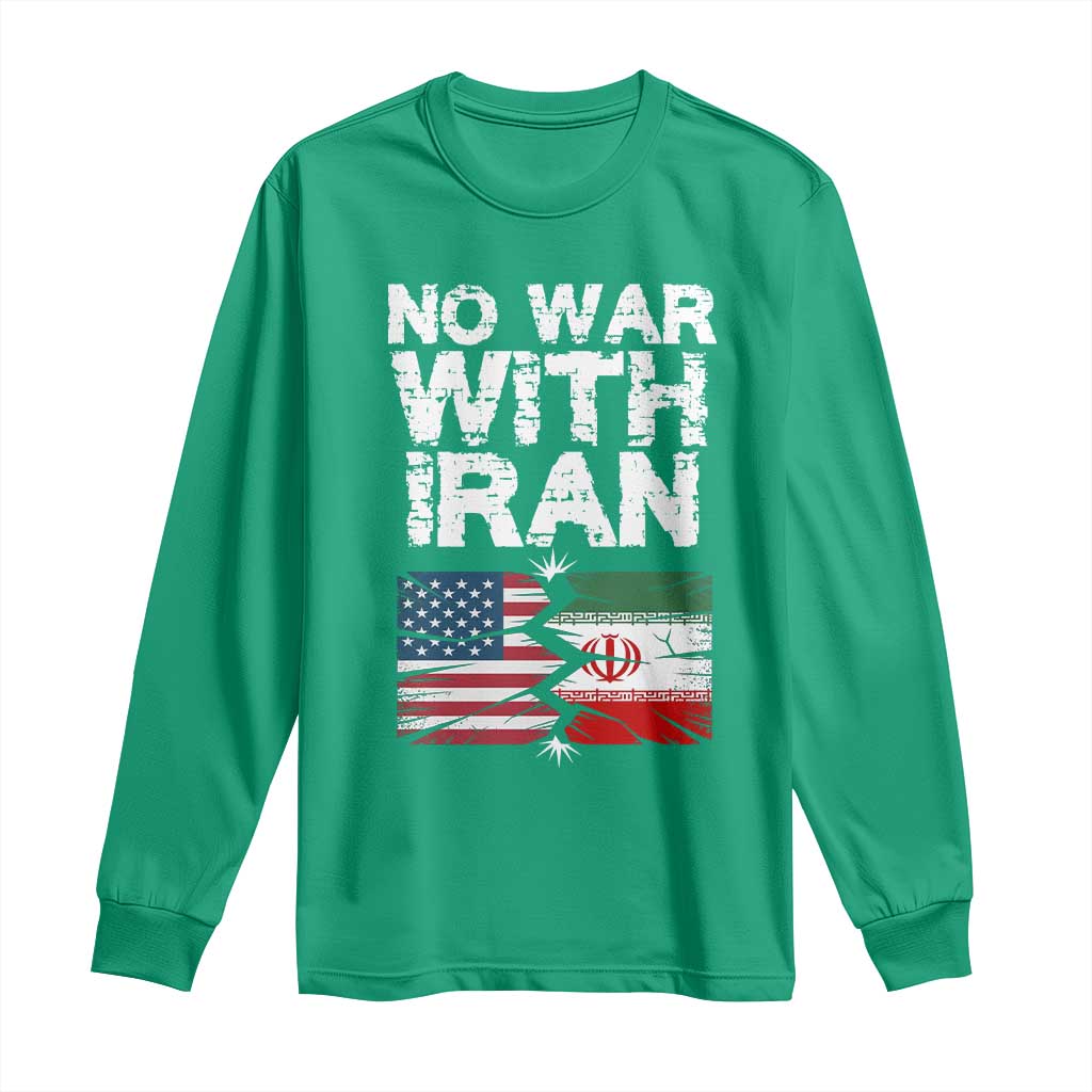 No War With Iran Long Sleeve Shirt Support Iranian People Peace