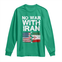 No War With Iran Long Sleeve Shirt Support Iranian People Peace