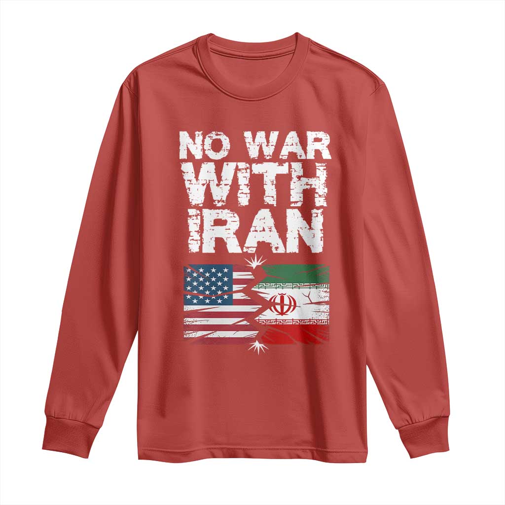 No War With Iran Long Sleeve Shirt Support Iranian People Peace