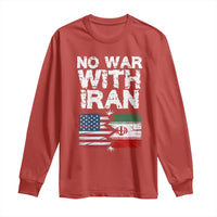 No War With Iran Long Sleeve Shirt Support Iranian People Peace