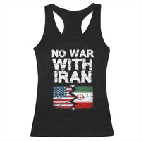 No War With Iran Racerback Tank Top Support Iranian People Peace