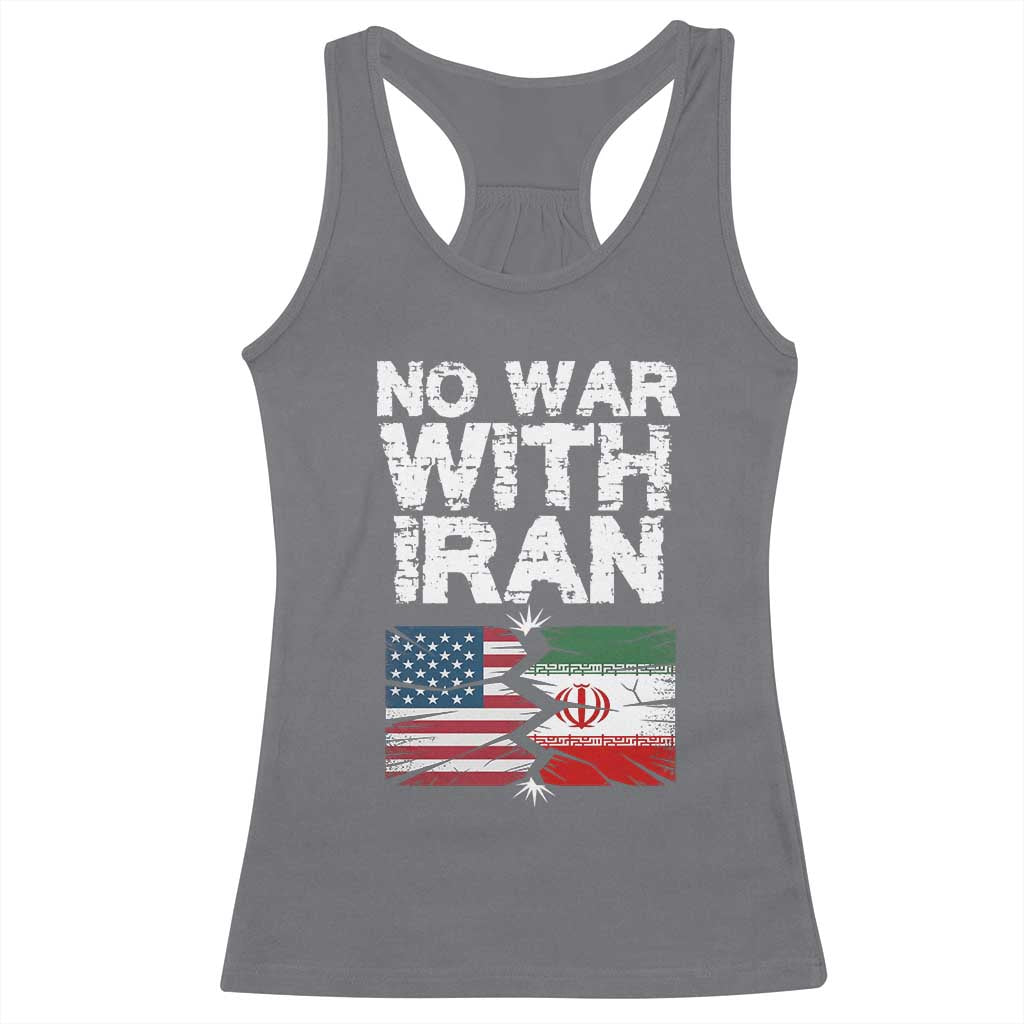 No War With Iran Racerback Tank Top Support Iranian People Peace