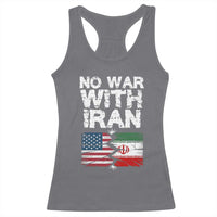 No War With Iran Racerback Tank Top Support Iranian People Peace