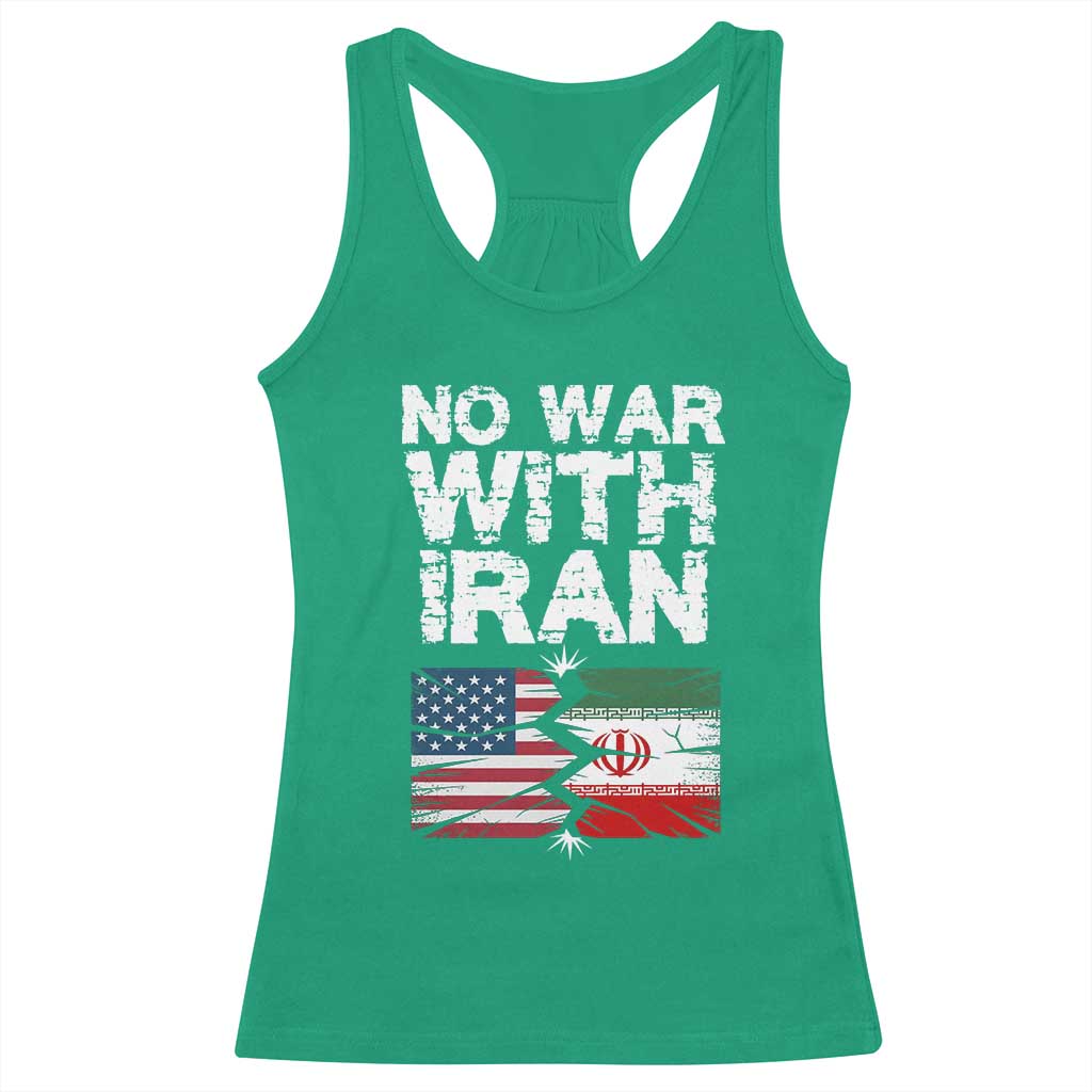 No War With Iran Racerback Tank Top Support Iranian People Peace