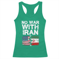 No War With Iran Racerback Tank Top Support Iranian People Peace