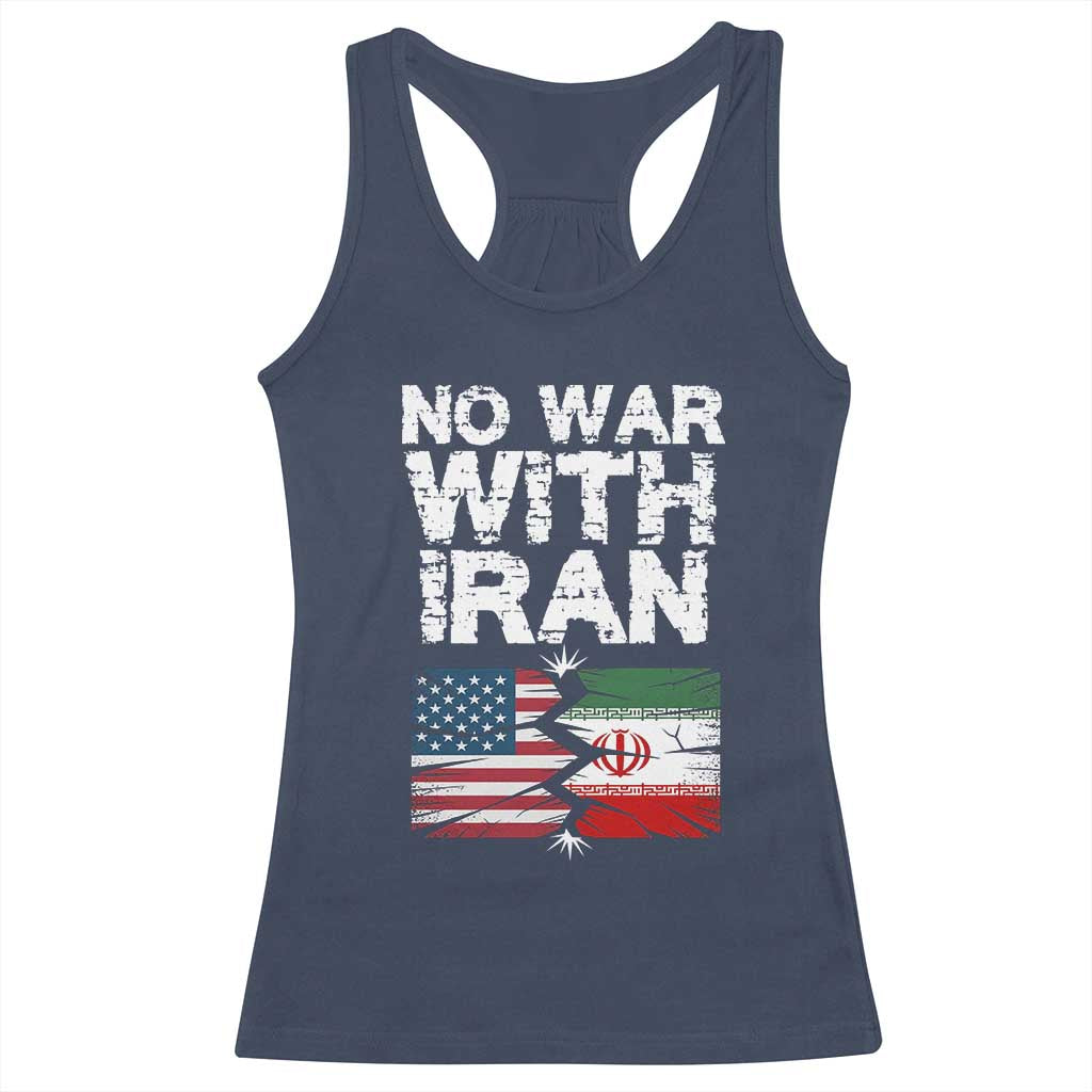 No War With Iran Racerback Tank Top Support Iranian People Peace
