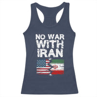 No War With Iran Racerback Tank Top Support Iranian People Peace