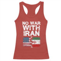No War With Iran Racerback Tank Top Support Iranian People Peace