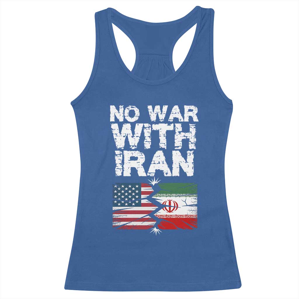 No War With Iran Racerback Tank Top Support Iranian People Peace