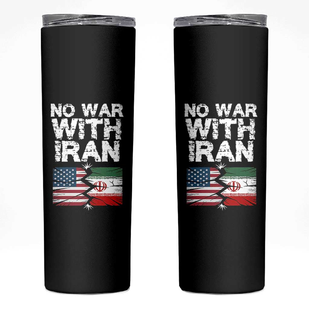 No War With Iran Skinny Tumbler Support Iranian People Peace