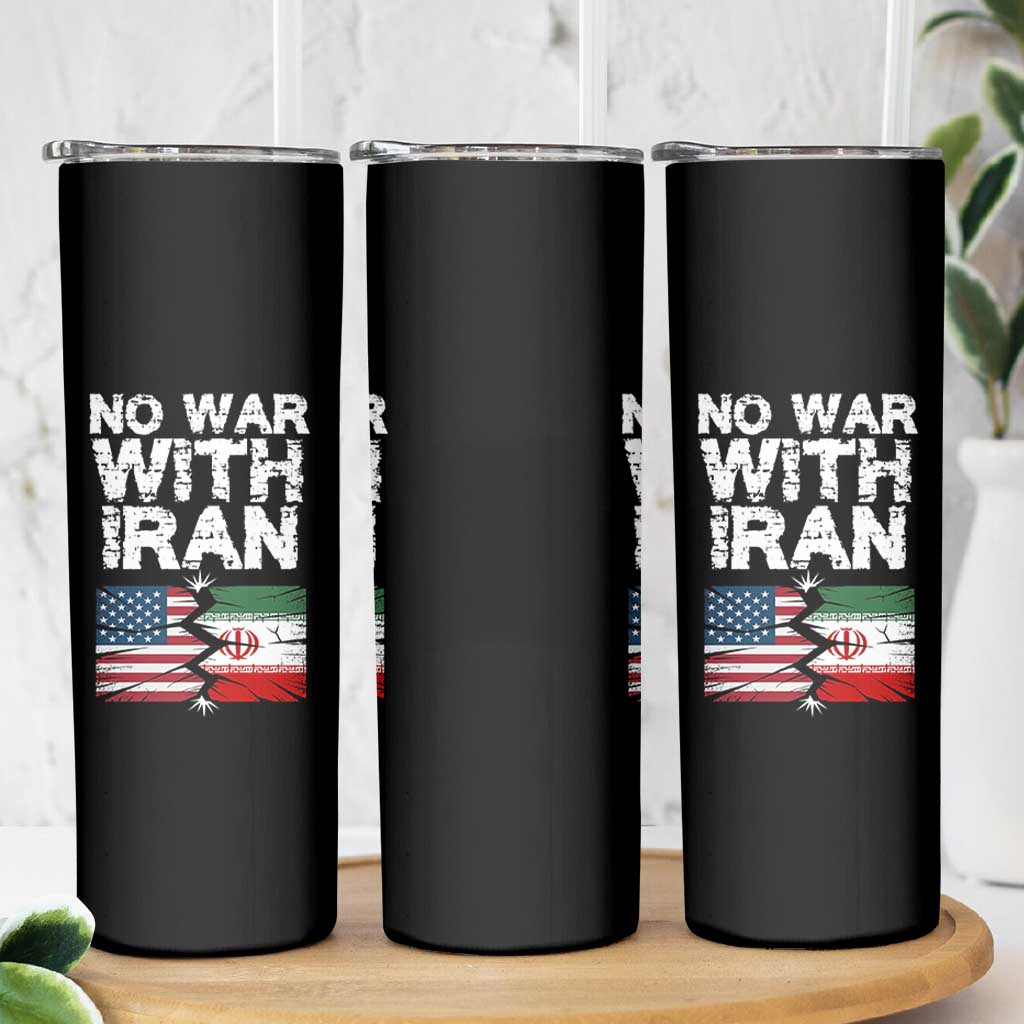No War With Iran Skinny Tumbler Support Iranian People Peace
