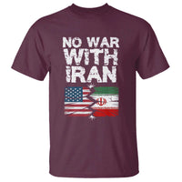 No War With Iran T Shirt Support Iranian People Peace