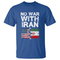 No War With Iran T Shirt Support Iranian People Peace
