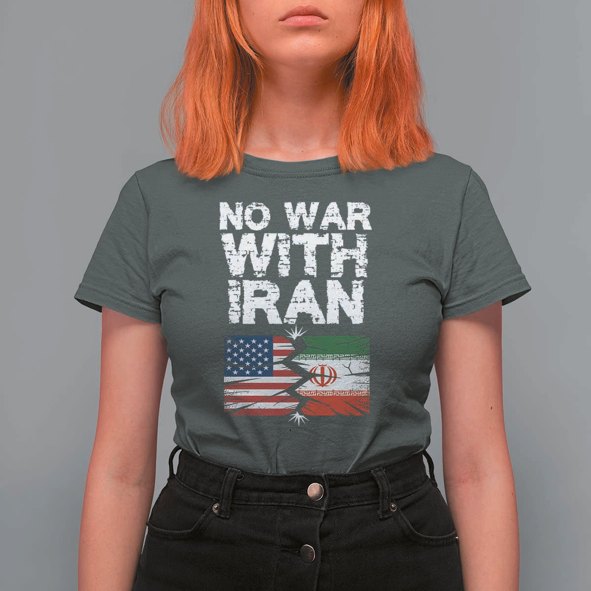 No War With Iran T Shirt For Women Support Iranian People Peace