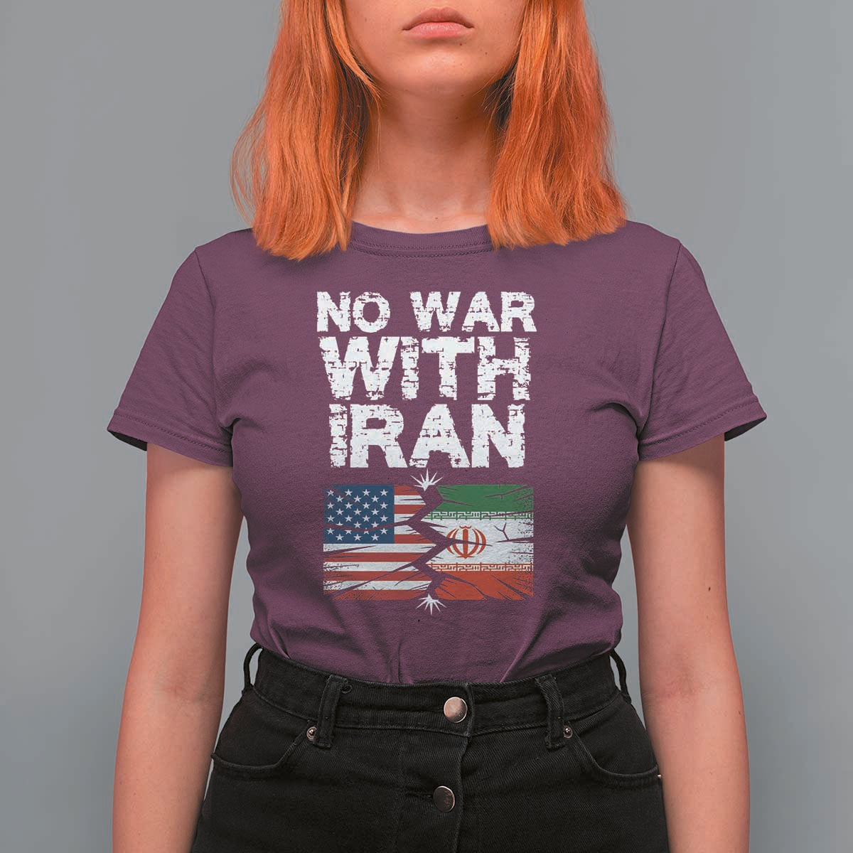 No War With Iran T Shirt For Women Support Iranian People Peace