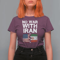 No War With Iran T Shirt For Women Support Iranian People Peace
