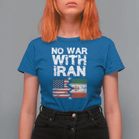 No War With Iran T Shirt For Women Support Iranian People Peace