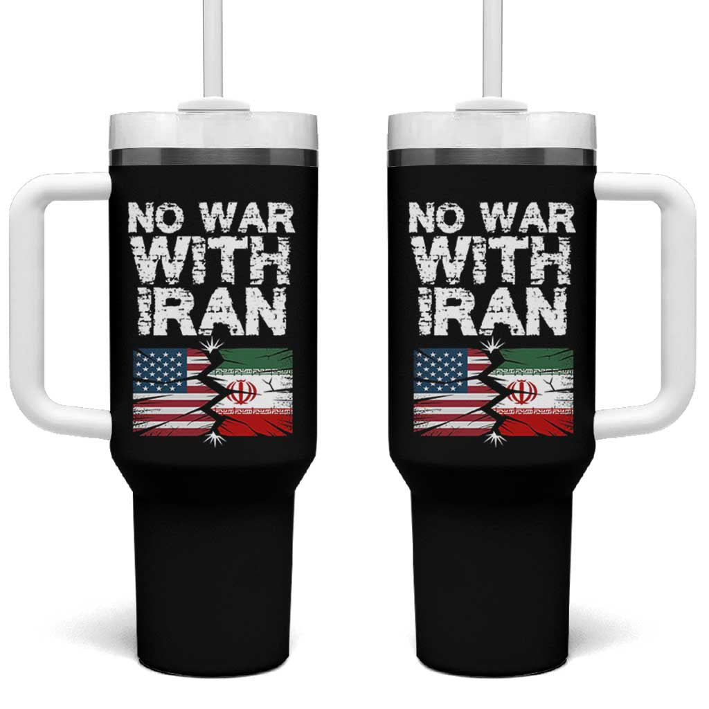 No War With Iran Tumbler With Handle Support Iranian People Peace