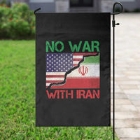 No War With Iran Garden Flag Middle East Freedom