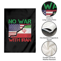 No War With Iran Garden Flag Middle East Freedom