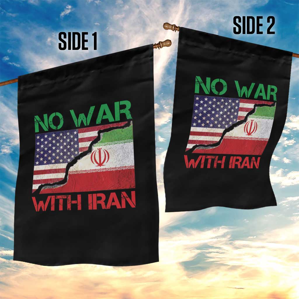 No War With Iran Garden Flag Middle East Freedom