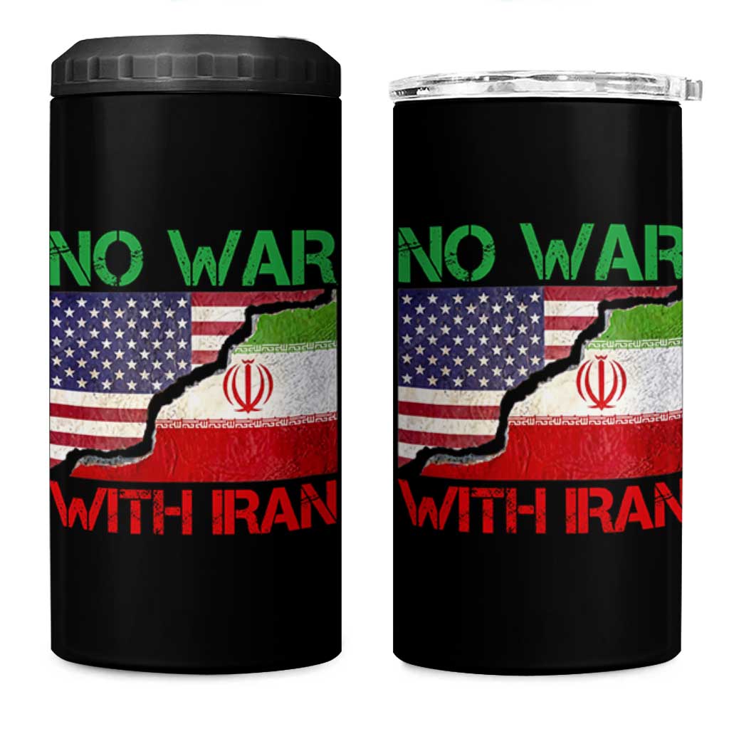 No War With Iran 4 in 1 Can Cooler Tumbler Middle East Freedom