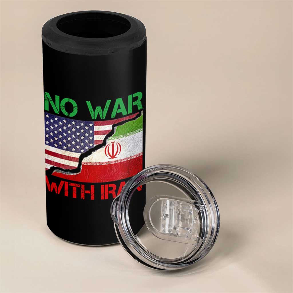 No War With Iran 4 in 1 Can Cooler Tumbler Middle East Freedom
