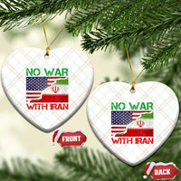 No War With Iran Ceramic Ornament Middle East Freedom
