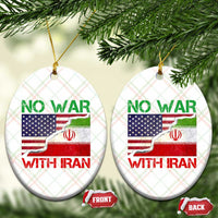 No War With Iran Ceramic Ornament Middle East Freedom