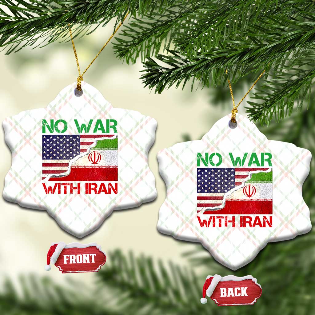 No War With Iran Ceramic Ornament Middle East Freedom