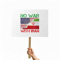 No War With Iran Protest Sign Middle East Freedom