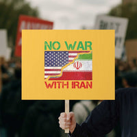 No War With Iran Protest Sign Middle East Freedom