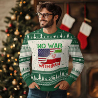 No War With Iran Ugly Christmas Sweater Middle East Freedom