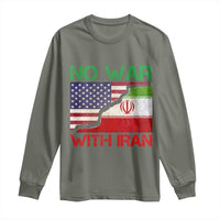 No War With Iran Long Sleeve Shirt Middle East Freedom