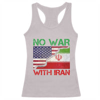 No War With Iran Racerback Tank Top Middle East Freedom