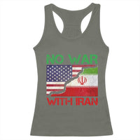 No War With Iran Racerback Tank Top Middle East Freedom
