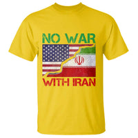 No War With Iran T Shirt Middle East Freedom