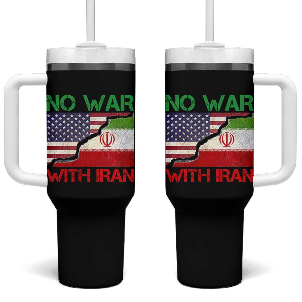 No War With Iran Tumbler With Handle Middle East Freedom