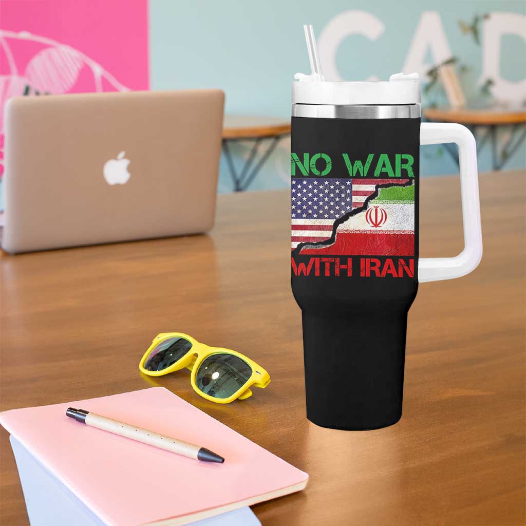 No War With Iran Tumbler With Handle Middle East Freedom