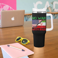 No War With Iran Tumbler With Handle Middle East Freedom