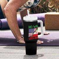 No War With Iran Tumbler With Handle Middle East Freedom
