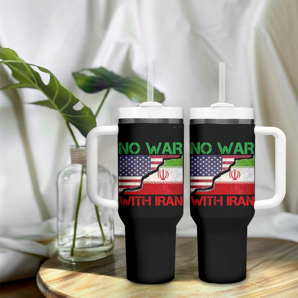 No War With Iran Tumbler With Handle Middle East Freedom