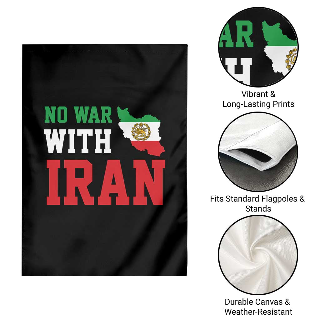 No War With Iran Garden Flag Iran Freedom Protest