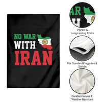 No War With Iran Garden Flag Iran Freedom Protest