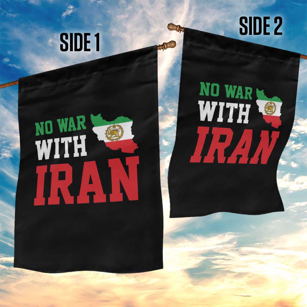 No War With Iran Garden Flag Iran Freedom Protest