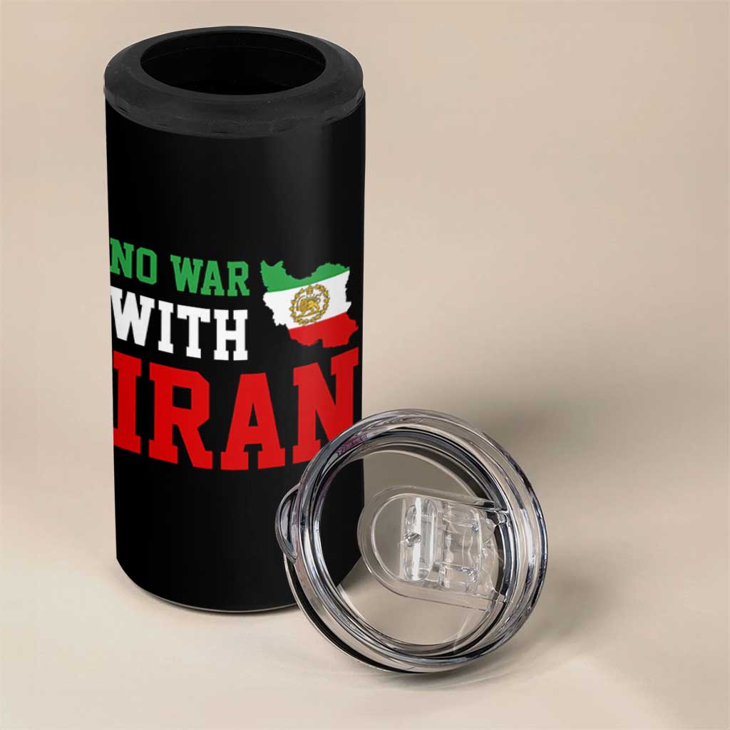 No War With Iran 4 in 1 Can Cooler Tumbler Iran Freedom Protest