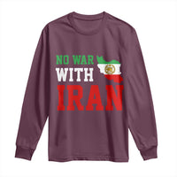 No War With Iran Long Sleeve Shirt Iran Freedom Protest