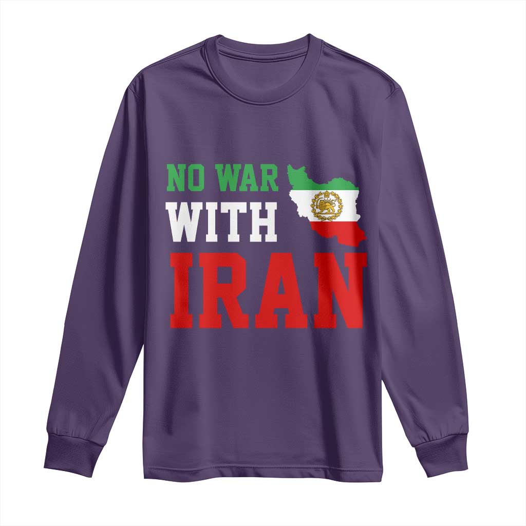 No War With Iran Long Sleeve Shirt Iran Freedom Protest