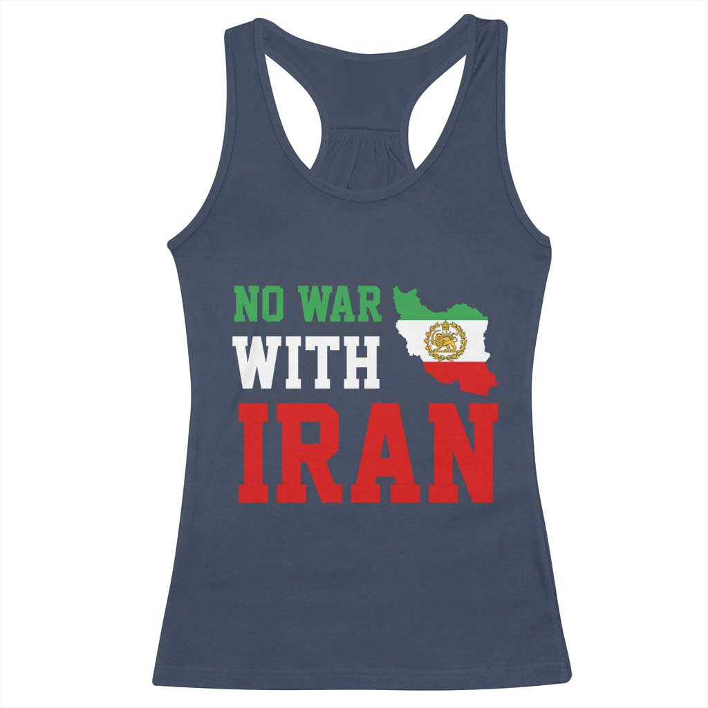 No War With Iran Racerback Tank Top Iran Freedom Protest