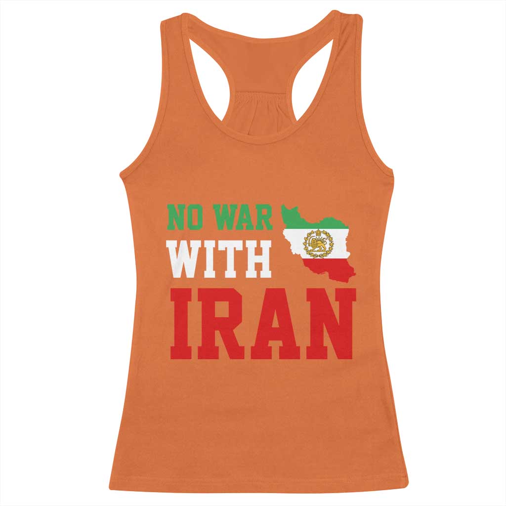 No War With Iran Racerback Tank Top Iran Freedom Protest